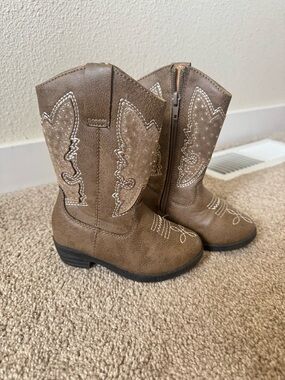 Kensie Girl Brown Cowboy Boots